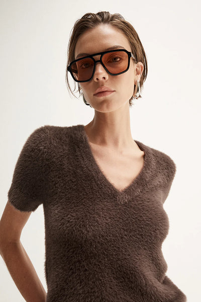 Landon Knit Top CHOCOLATE