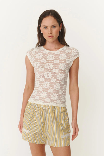 Galo Sunflower Lace Tee CREME