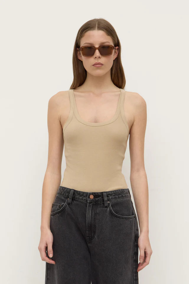 Charlie Rib Tank TAN