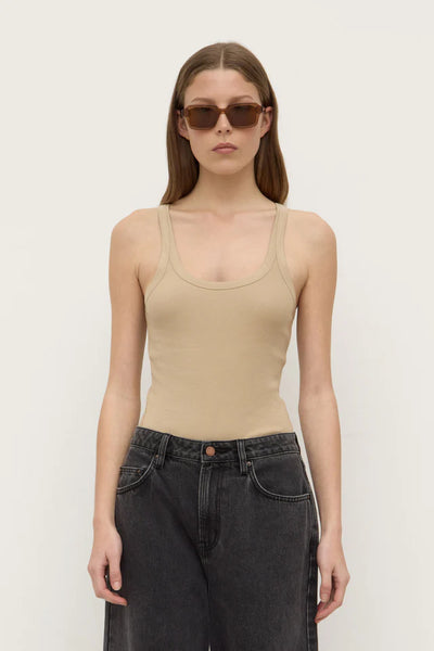 Charlie Rib Tank TAN