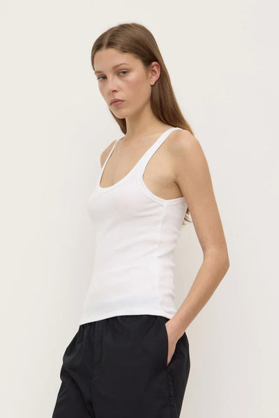 Charlie Rib Tank WHITE