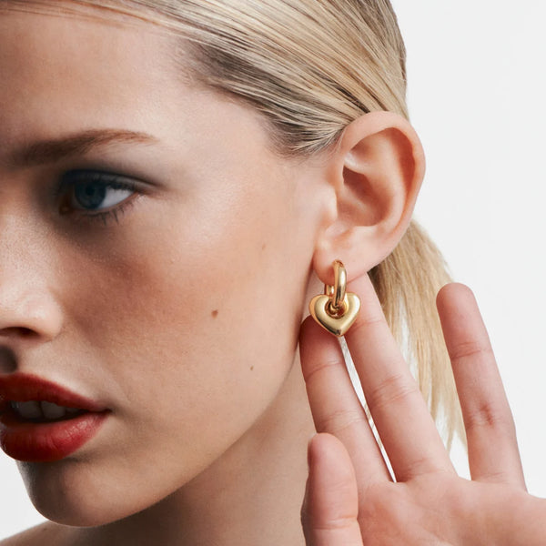 Lisa Puffy Heart Earrings GOLD