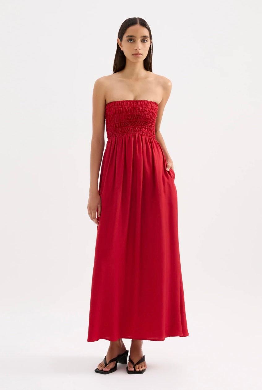 Zuri Tencel Maxi Dress CRIMSON