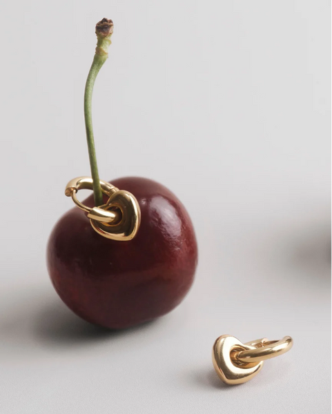Lisa Puffy Heart Earrings Mini GOLD