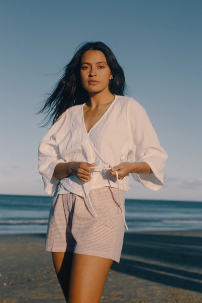 Mia Wrap Top WHITE