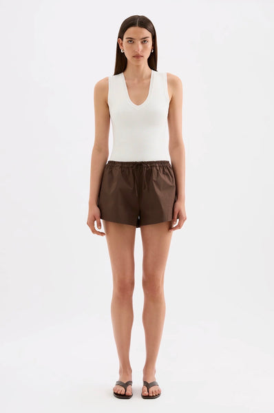 Cerie Poplin Short CHOCOLATE