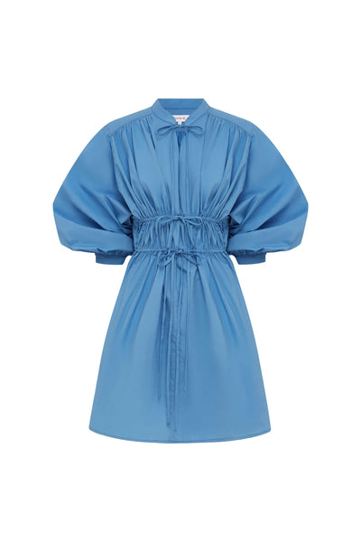 Piper Organic Mini Dress Cerulean