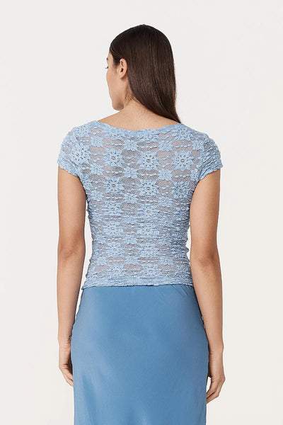 Galo Sunflower Lace Tee PERIWINKLE