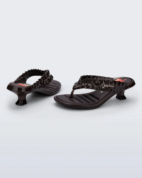 Thong Kitten Heel + GANNI BROWN