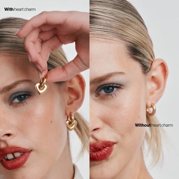 Lisa Puffy Heart Earrings GOLD