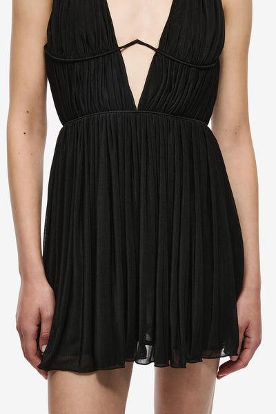 Flounce Mini Dress BLACK