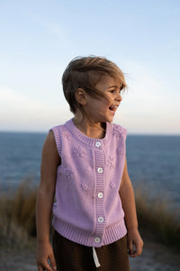 Floral Knit Vest MAUVE