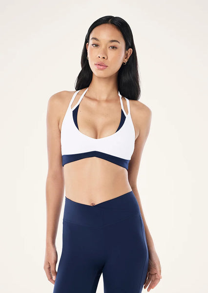 Override Sports Bra WHITE/DARK NAVY