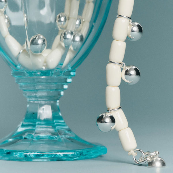 Resin Necklace IVORY/SILVER