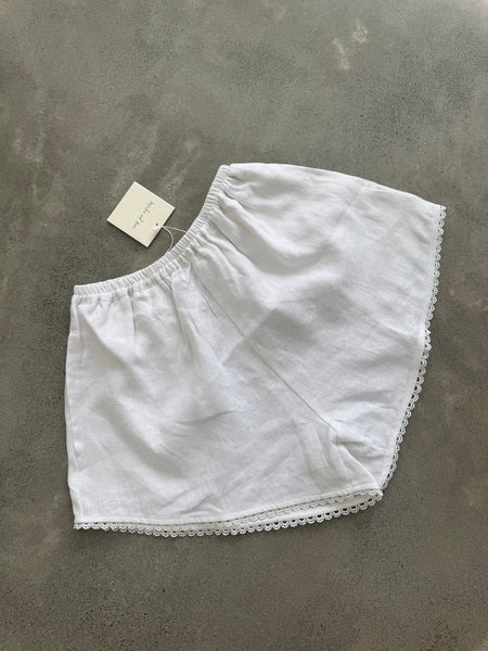 Linen and Lace Shorts WHITE