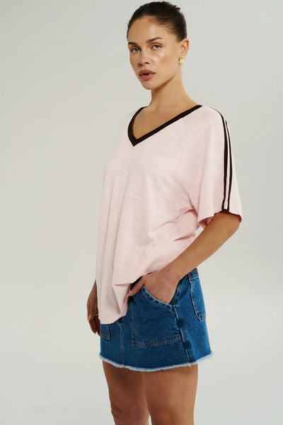 V Neck Jersey Tee DUSTY ROSE DUR