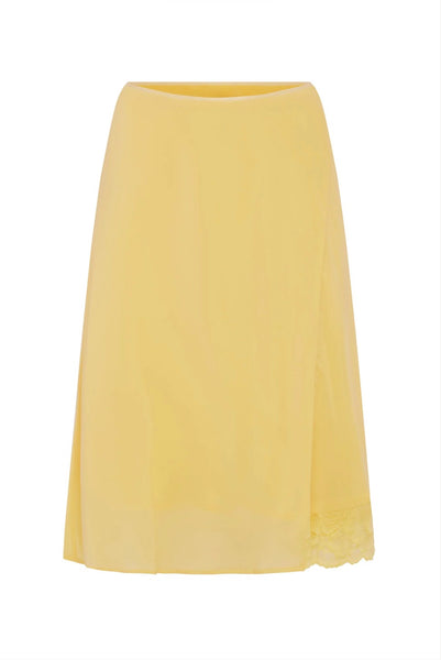 Tessa Silk Midi Skirt LEMON