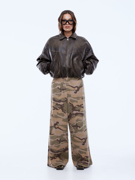 Mari Leather Bomber MOCHA