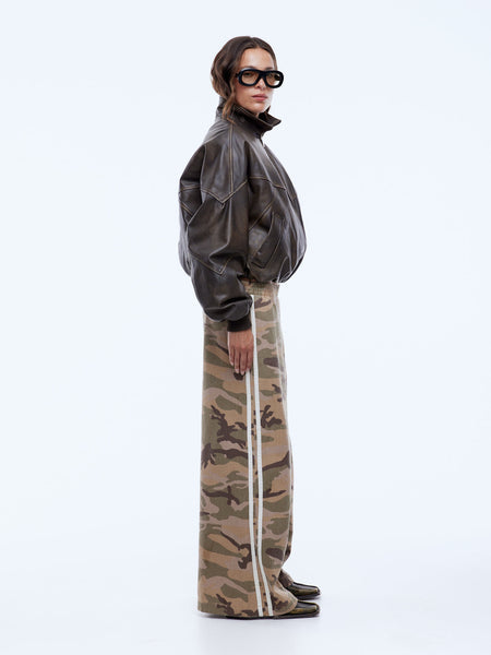 Mari Leather Bomber MOCHA
