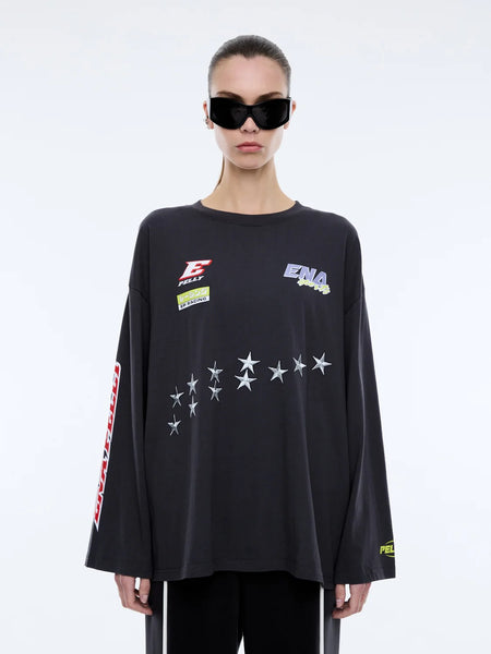 Speedway Long Sleeve Tee WASHED CHARCOAL