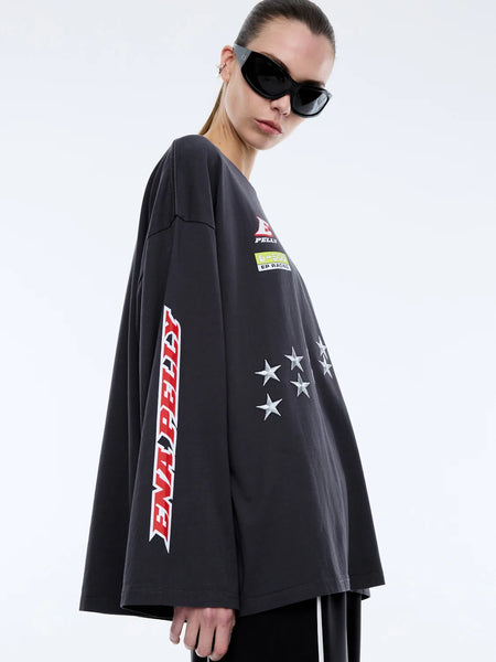 Speedway Long Sleeve Tee WASHED CHARCOAL