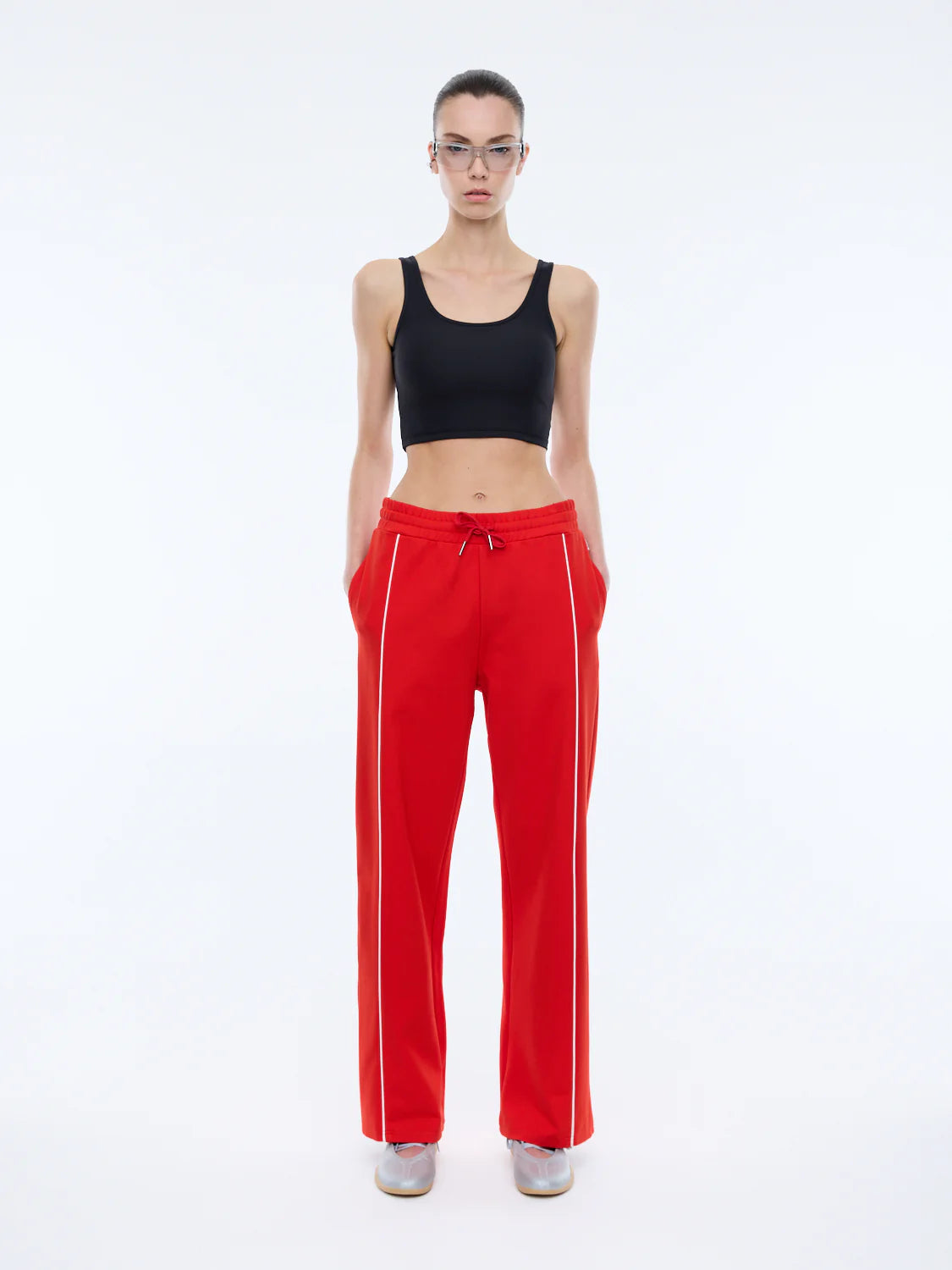 Piper Stripe Pant FLAME RED