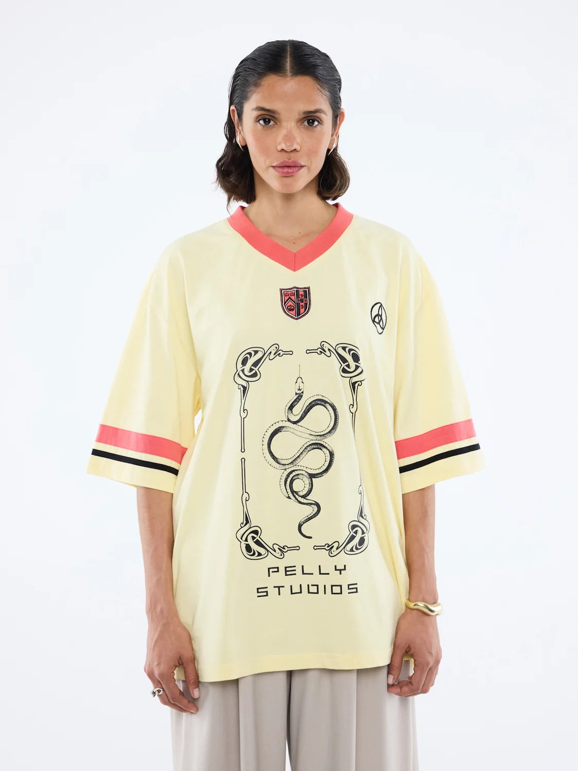 Snake Jersey Tee PANNA COTTA