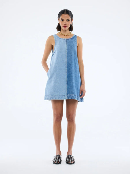 Lia Spliced Denim Dress INDIGO SPLICE