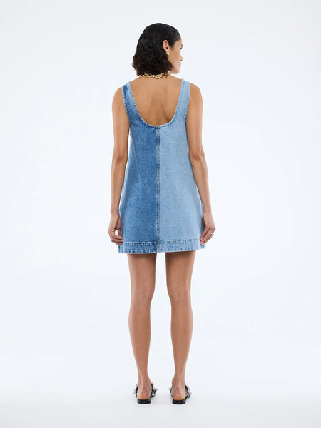 Lia Spliced Denim Dress INDIGO SPLICE