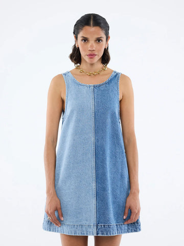 Lia Spliced Denim Dress INDIGO SPLICE