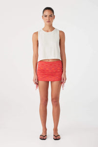 Emi Ruched Mini Skirt CORAL