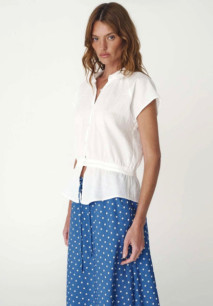 Allie Peplum Blouse BONE