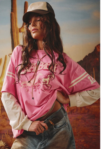 Neigh Sayer Long Sleeve Tee PINK
