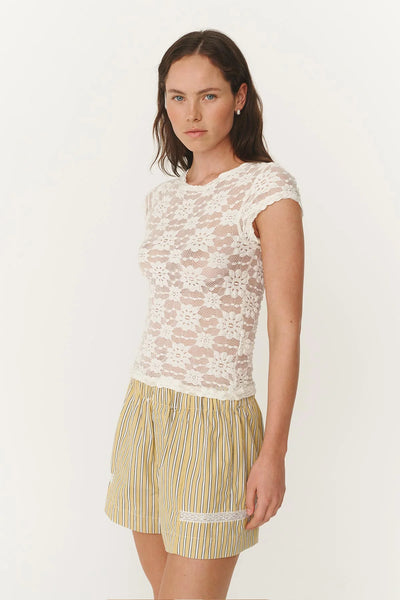 Galo Sunflower Lace Tee CREME