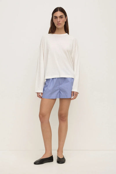 Ava Stripe Cotton Poplin Short NAVY STRIPE