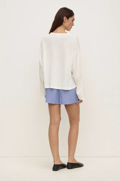 Ava Stripe Cotton Poplin Short NAVY STRIPE