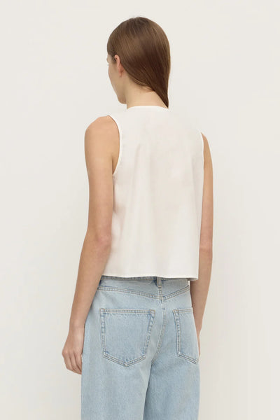 Holly Cotton Tie Top WHITE