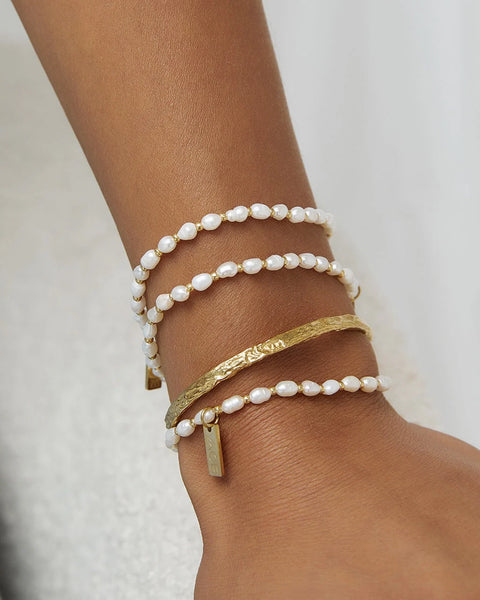 Amber Pearl Bracelet 14K GOLD PLATED