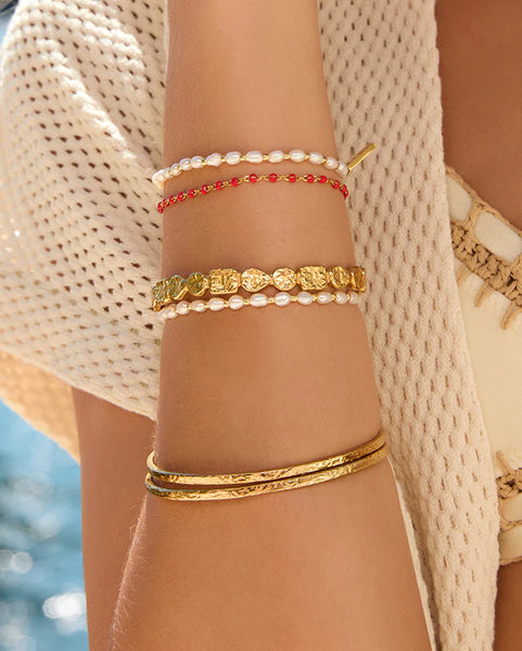 Amber Pearl Bracelet 14K GOLD PLATED