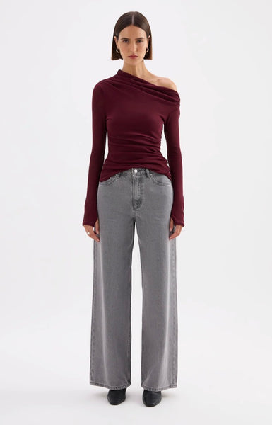 Rue Mesh LS Top MERLOT