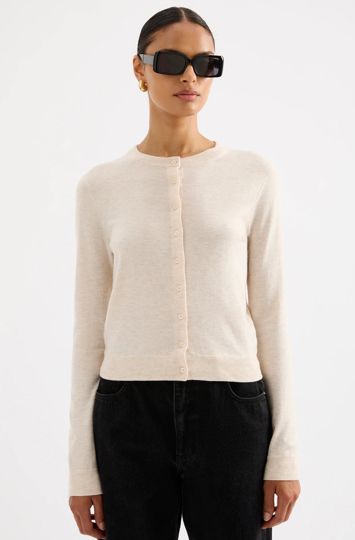 Rae Knit Cardigan CREAM MARLE