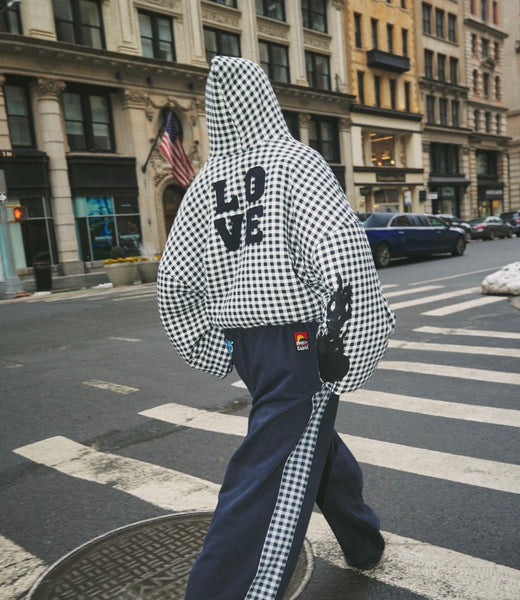 The Be Happy Gingham Padded Bomber