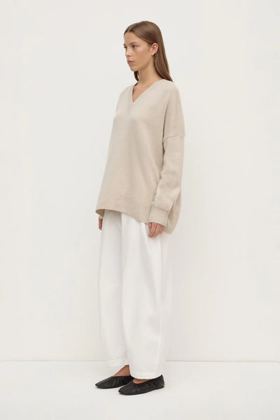 Alora Cashmere V Neck Knit TAPIOCA