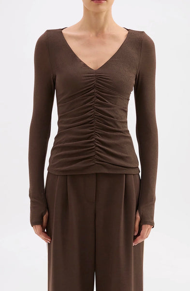 Gigi Mesh Top WALNUT