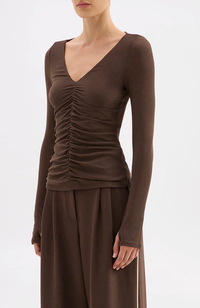 Gigi Mesh Top WALNUT