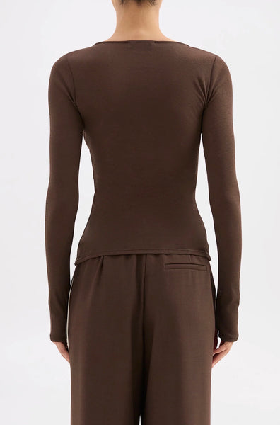 Gigi Mesh Top WALNUT