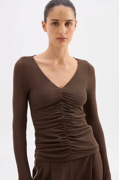 Gigi Mesh Top WALNUT
