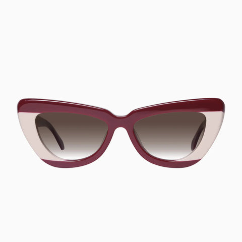 Lafayette BURGUNDY LIGHT TAN SPLICE w. GOLD METAL/BROWN GRADIENT LENS