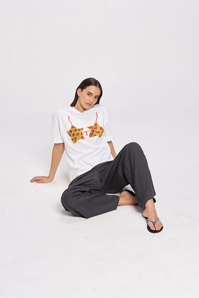 Leopard Starkini Oversized Tee LUCENT WHITE