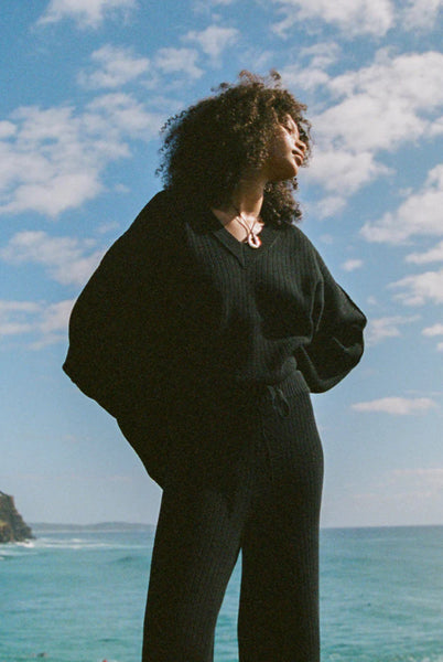 Vera Organic Knit Sweater BLACK